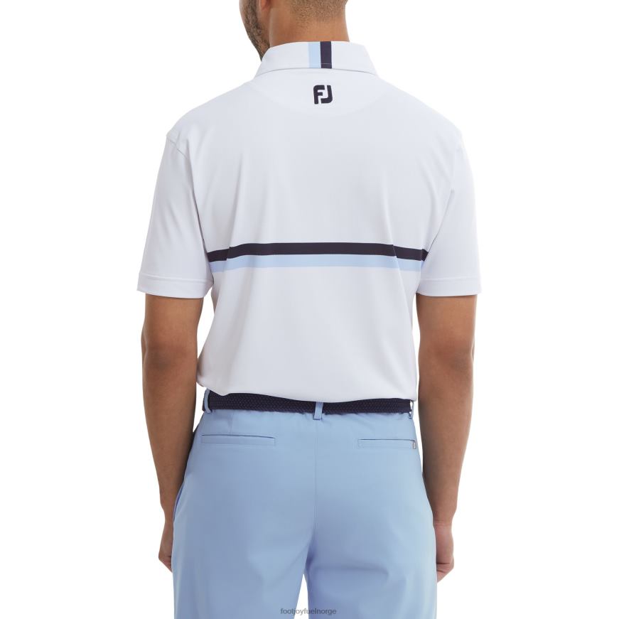 hvit-marineblå dobbelt brystbånd piké R6P2F143 hvit-marineblå Footjoy