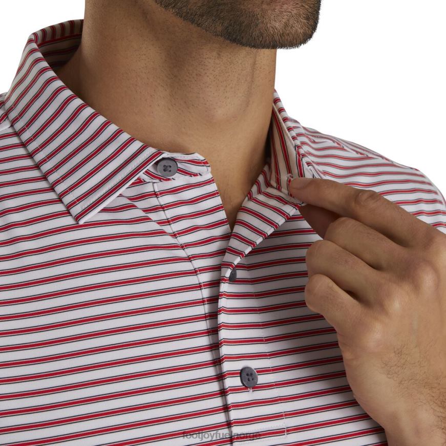 hvit-rød-marine stretch lisle nålestripe R6P2F1857 hvit-rød-marine Footjoy