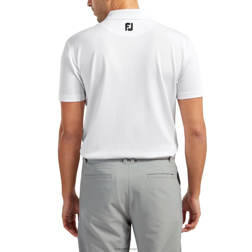hvit stretch pique solid ribbestrikket krage R6P2F966 hvit Footjoy
