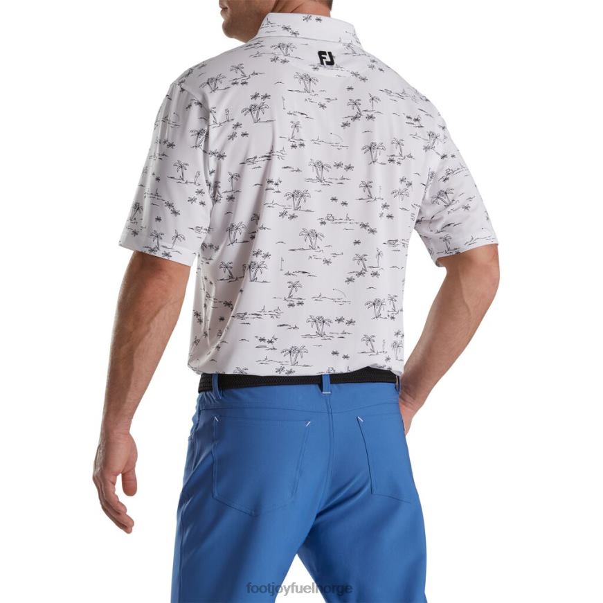 hvit-svart tropic golf print lisle self krage R6P2F1738 hvit svart Footjoy