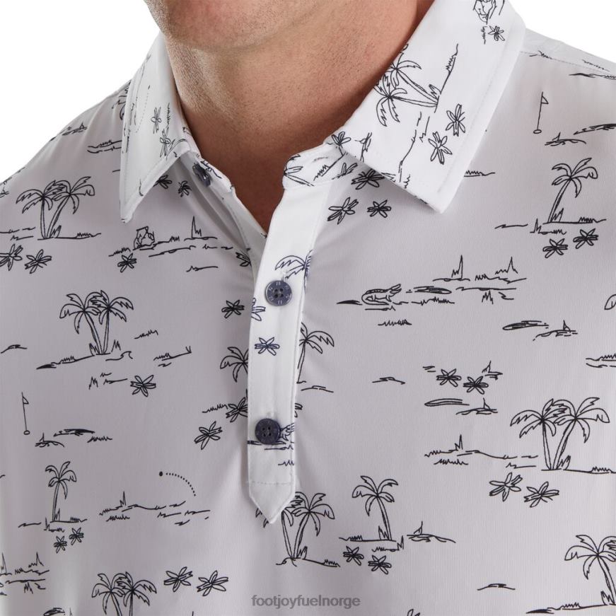 hvit-svart tropic golf print lisle self krage R6P2F1738 hvit svart Footjoy