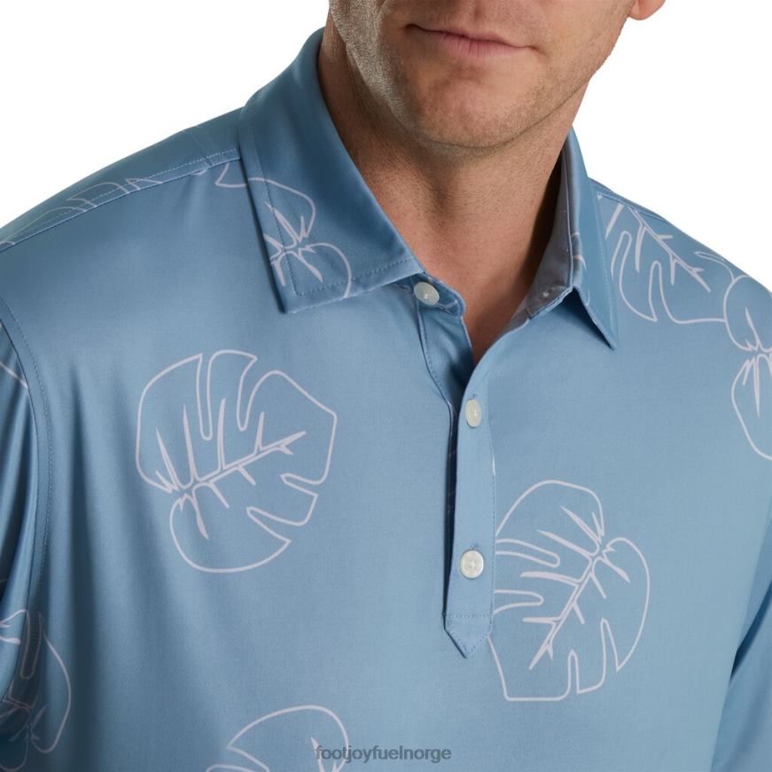 jungel blad print lisle self krage denim-støvet lilla R6P2F1732 denim-støvet lilla Footjoy