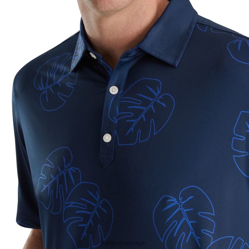 jungel blad print lisle self krage marine tonal R6P2F2672 marine tonal Footjoy