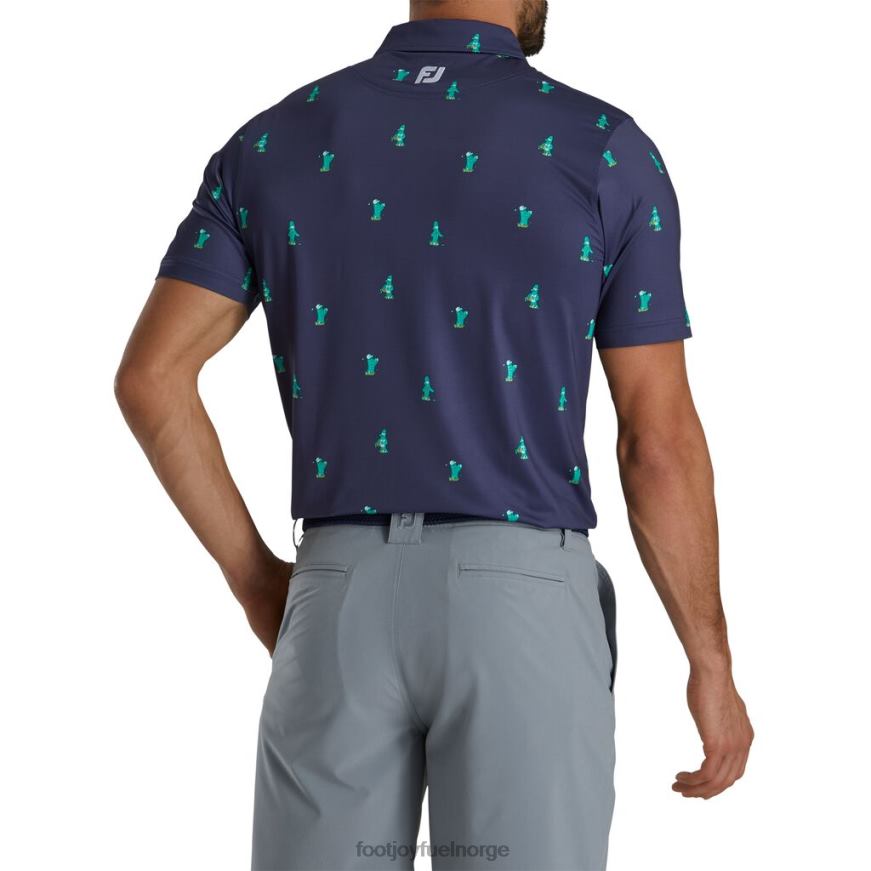 kaktus print Lisle self krage marine R6P2F2695 marinen Footjoy