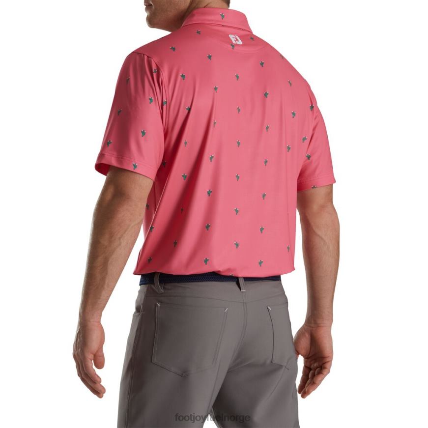 kaktus print lisle self krage vannmelon R6P2F1747 vannmelon Footjoy