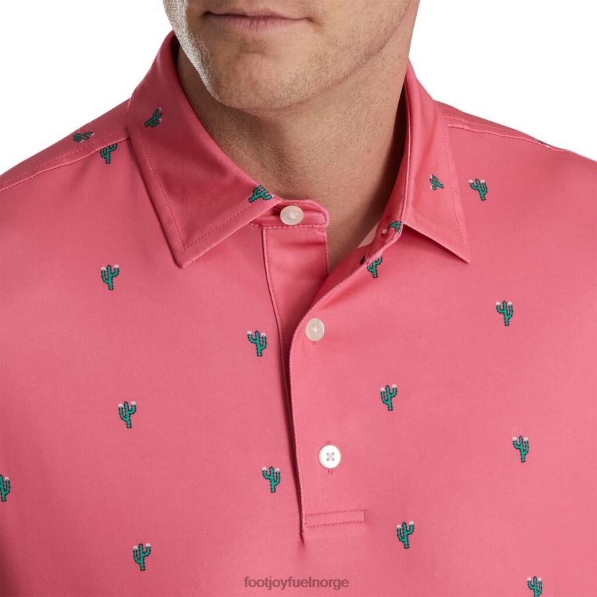 kaktus print lisle self krage vannmelon R6P2F1747 vannmelon Footjoy