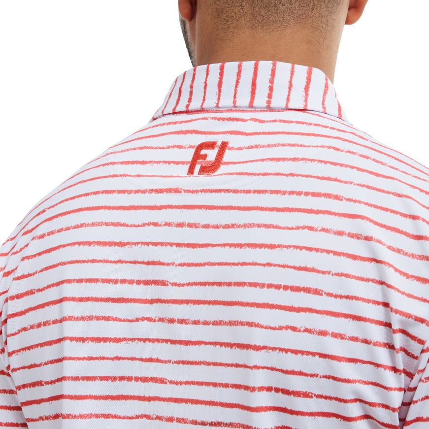 krittlenketrykk piké hvit-oransje R6P2F121 hvit-oransje Footjoy