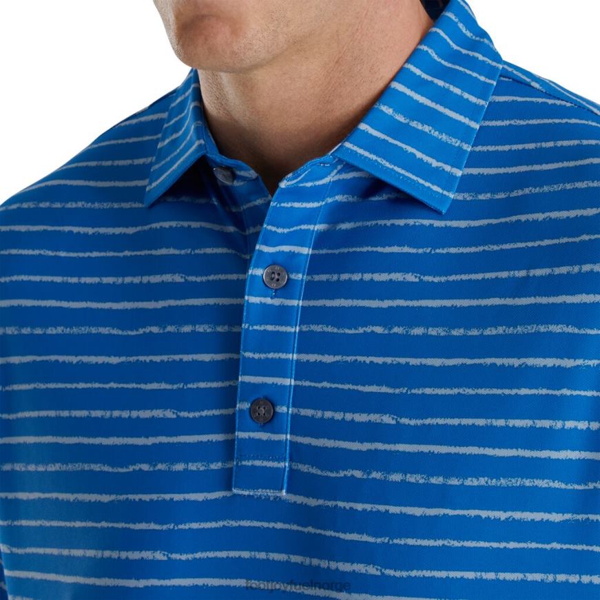 krittlinjetrykk stretch pique self krage royal-dove grå R6P2F1821 kongedue grå Footjoy
