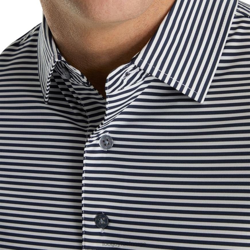 lisle feeder stripe self krage marine-hvit R6P2F2706 marine-hvit Footjoy