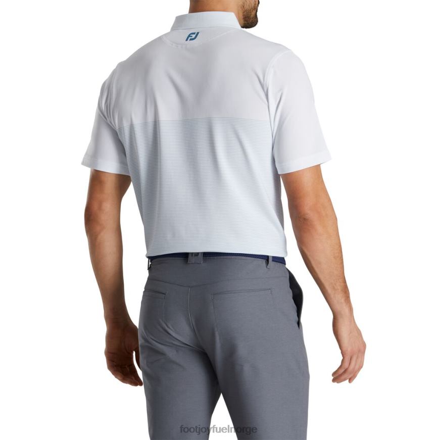 lisle konstruert pin stripe selvkrage hvit-kongelig R6P2F1910 hvit-kongelig Footjoy