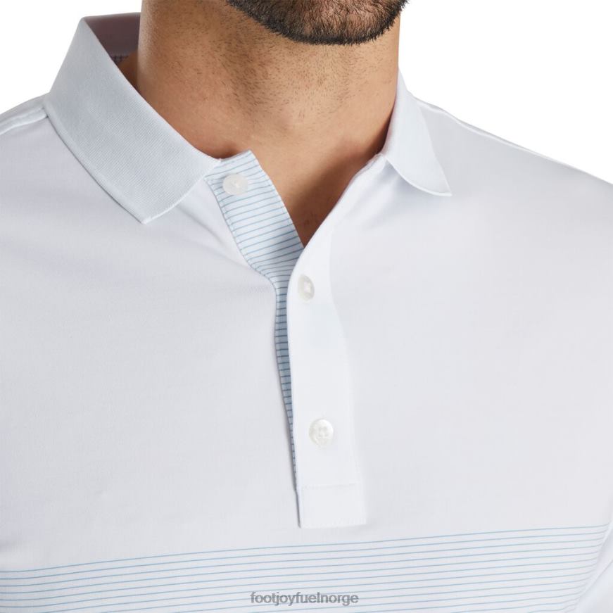 lisle konstruert pin stripe selvkrage hvit-kongelig R6P2F1910 hvit-kongelig Footjoy