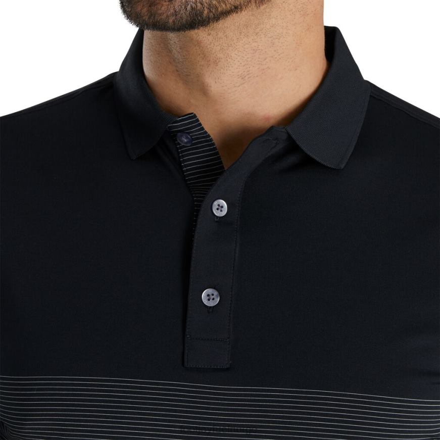 lisle konstruert pin stripe selvkrage svart-grå R6P2F1913 svart-grå Footjoy