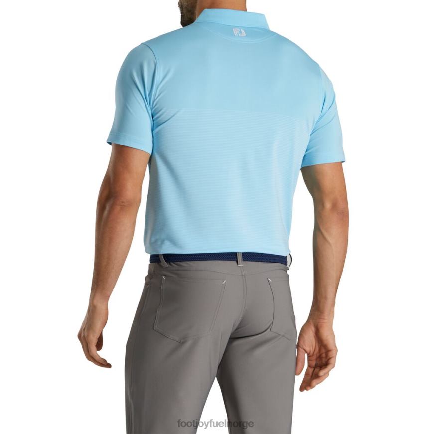 lys blå-hvit lisle konstruert pin stripe selv krage R6P2F1914 lys blå-hvit Footjoy