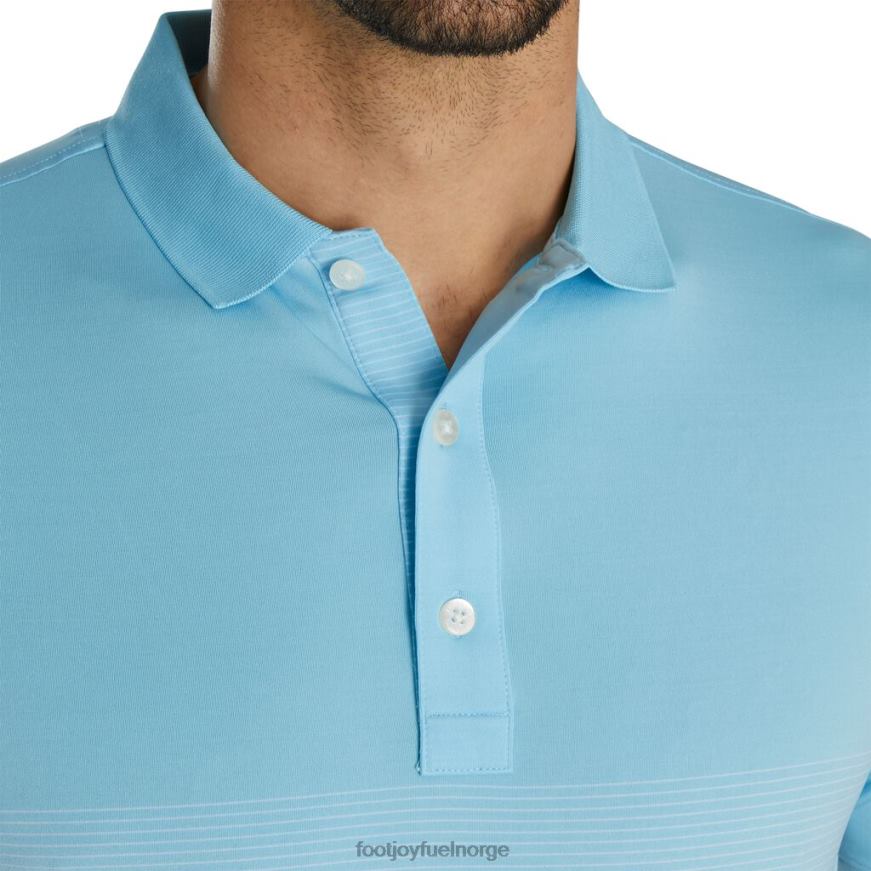 lys blå-hvit lisle konstruert pin stripe selv krage R6P2F1914 lys blå-hvit Footjoy