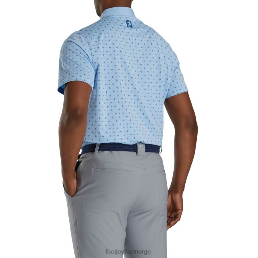 lyseblå-marine atletisk passform deco print selv krage R6P2F1878 lyseblå-marine Footjoy