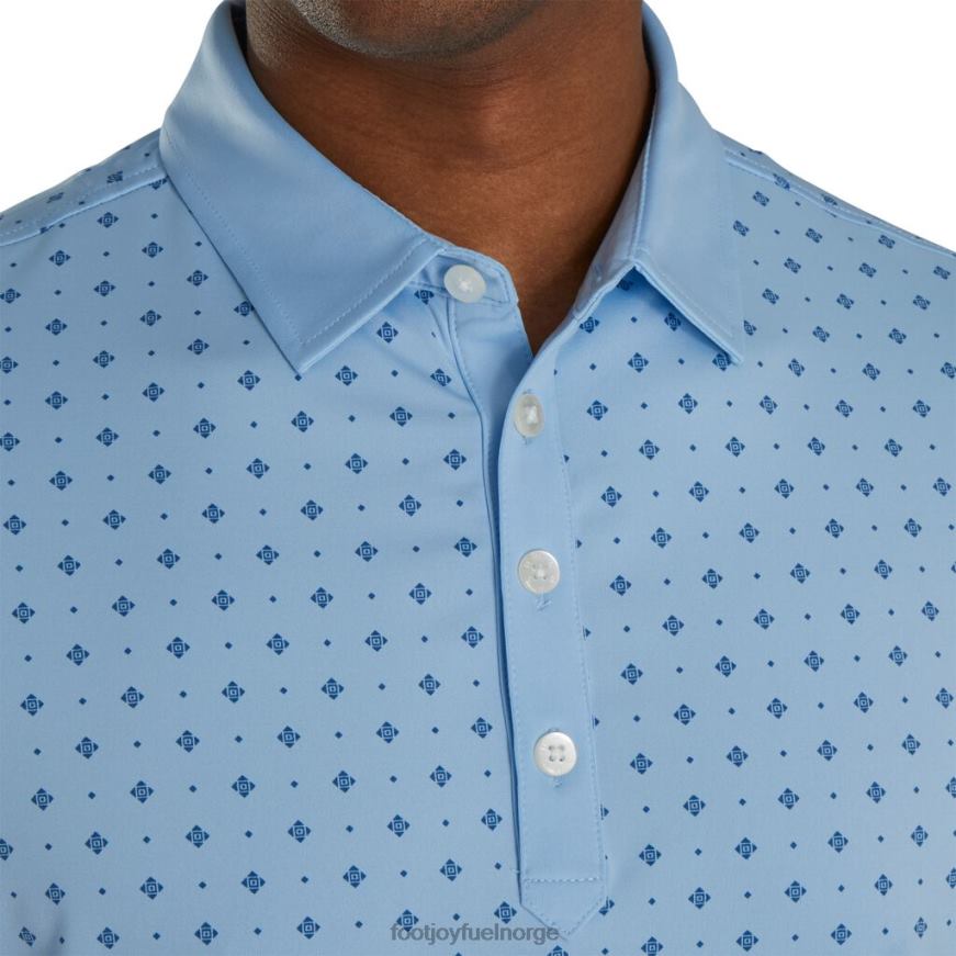 lyseblå-marine atletisk passform deco print selv krage R6P2F1878 lyseblå-marine Footjoy