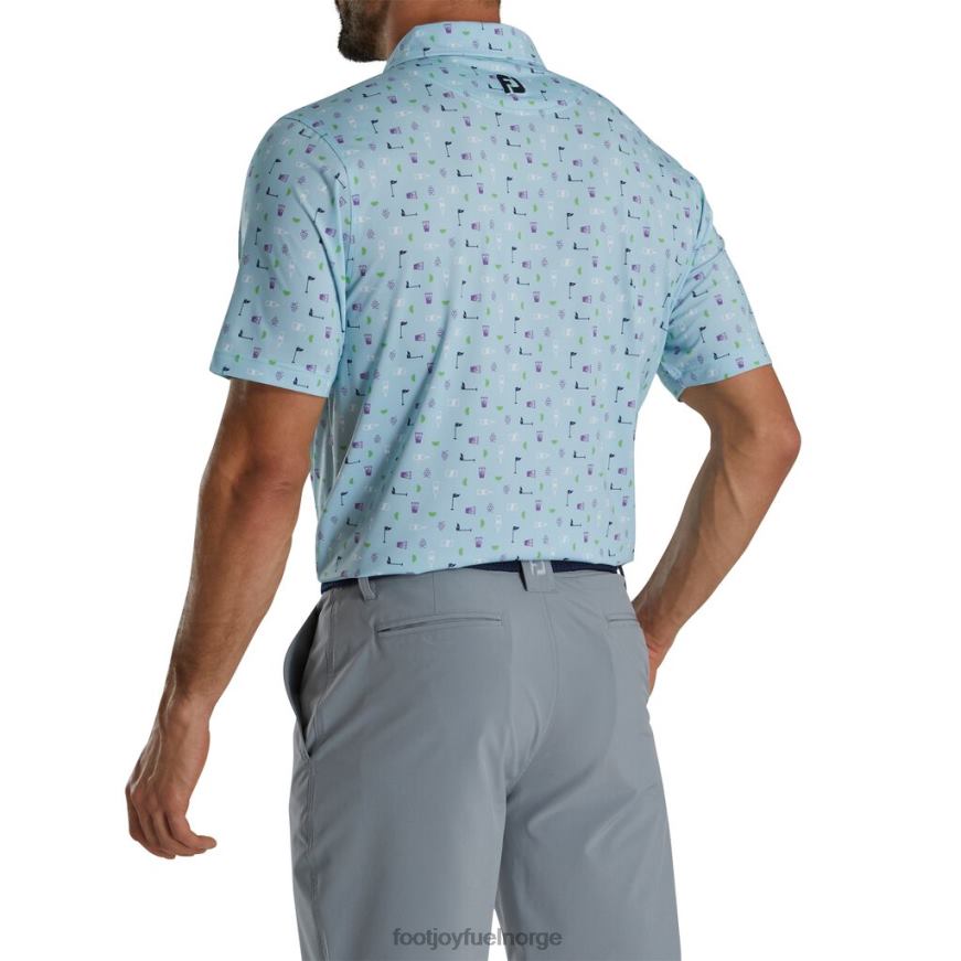 lyseblått transfusjonstrykk lisle selvkrage R6P2F1777 lyse blå Footjoy