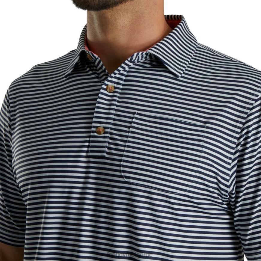 marine-krem stripe full matt selv krage R6P2F1782 marine-krem Footjoy