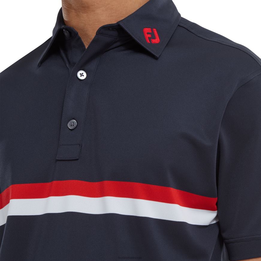 marine-rød-hvit dobbelt brystbånd piké R6P2F953 marine-rød-hvit Footjoy