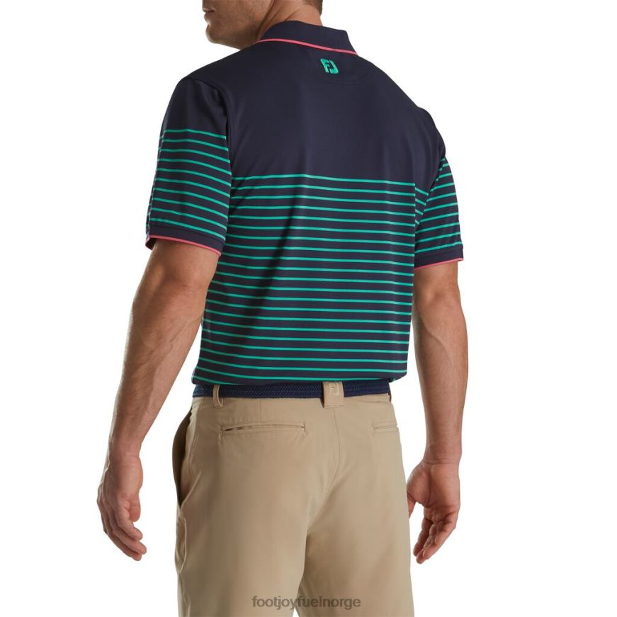 marine-sjøgrønn breton stripe stretch pique strikket krage R6P2F1764 marine-sjøgrønn Footjoy