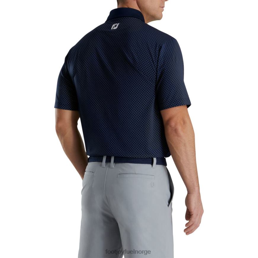 marineblå diamant prikketrykk lisle self krage R6P2F1853 marinen Footjoy