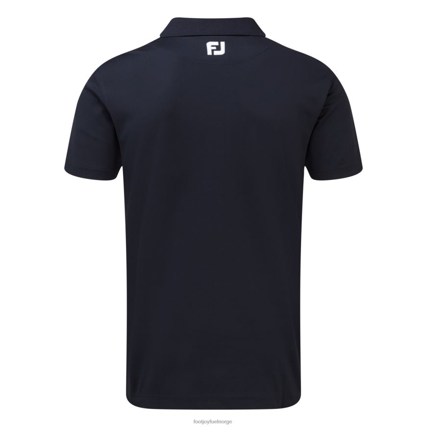marineblå stretch pique solid ribbestrikket krage R6P2F155 marinen Footjoy