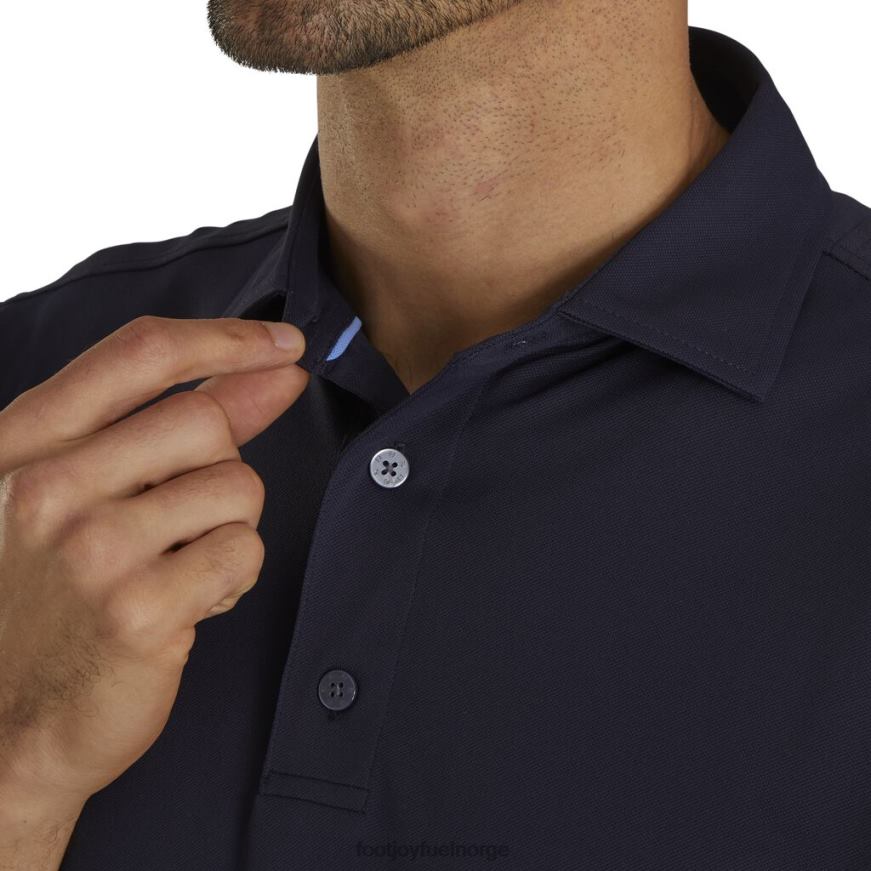marineblå ytelse stretch pique solid selvkrage R6P2F1863 marinen Footjoy