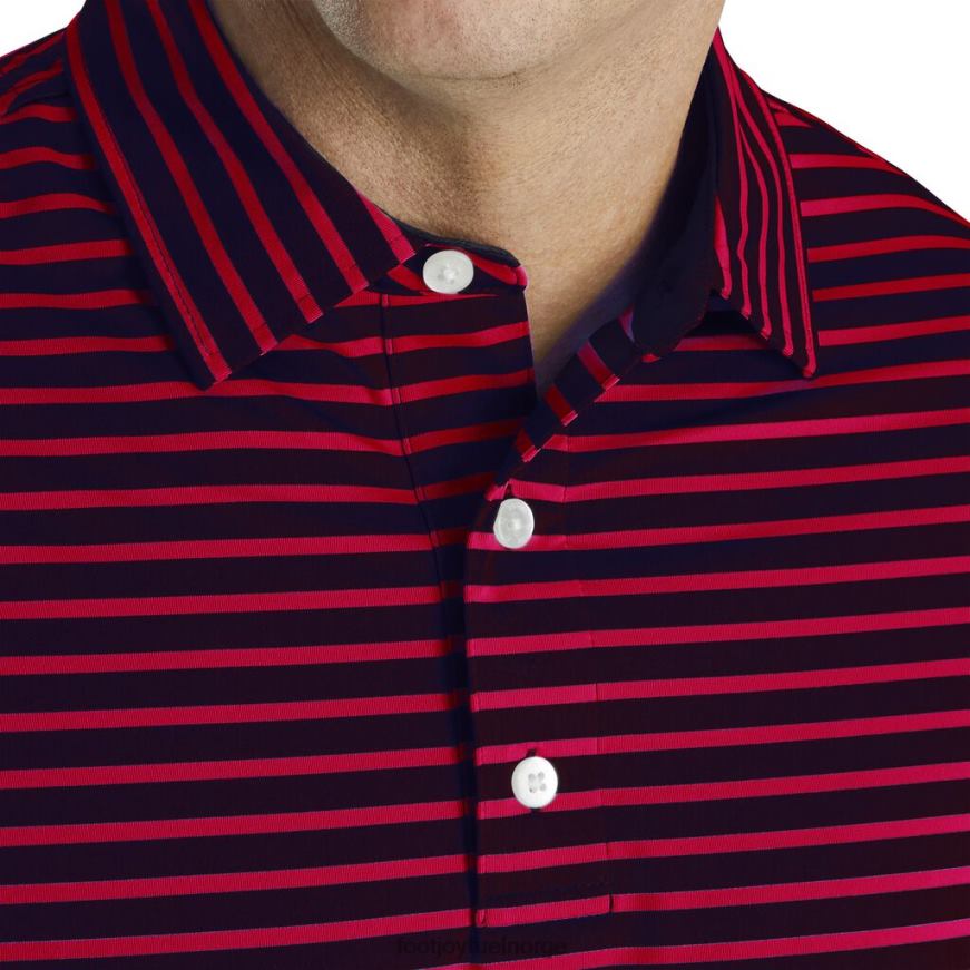 marinerød lisle 2-farget stripe selvkrage R6P2F1920 marinerød Footjoy