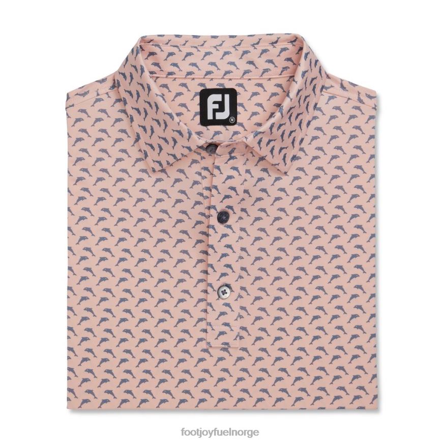 quartz rosa-grafitt atletisk passform lisle springende delfiner print selv krage R6P2F1792 kvarts rosa-grafitt Footjoy