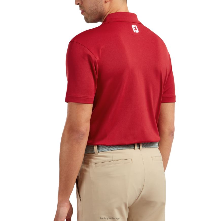 rød stretch pique solid ribbestrikket krage R6P2F968 rød Footjoy