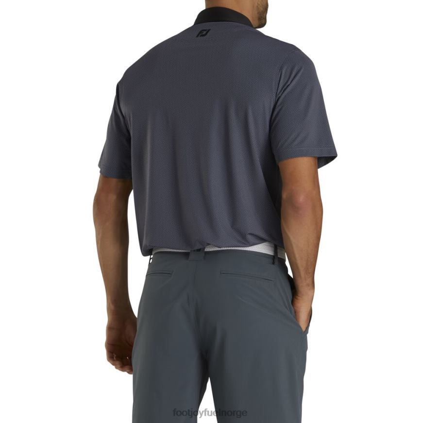 sort skifer stretch lisle mini rutetrykk R6P2F1927 svart-skifer Footjoy