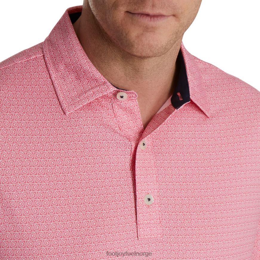 spiral linje print lisle self krage vannmelon-hvit R6P2F1771 vannmelon-hvit Footjoy