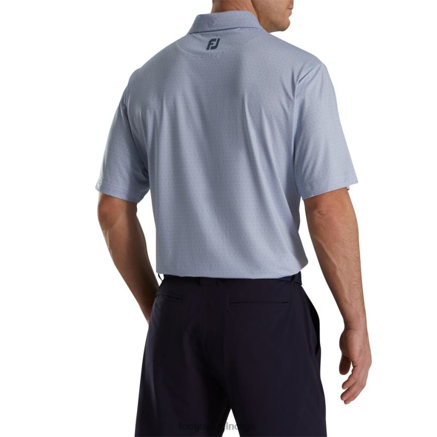 støvete lilla denim spiral linje print lisle self krage R6P2F1772 støvete lilla-denim Footjoy