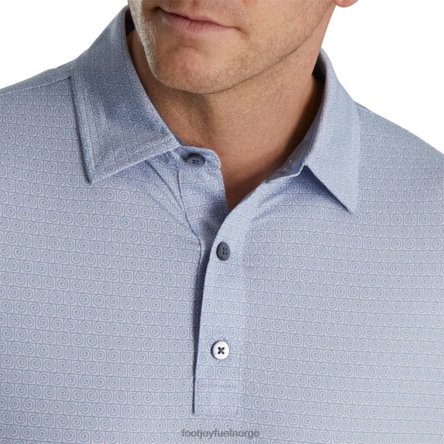 støvete lilla denim spiral linje print lisle self krage R6P2F1772 støvete lilla-denim Footjoy