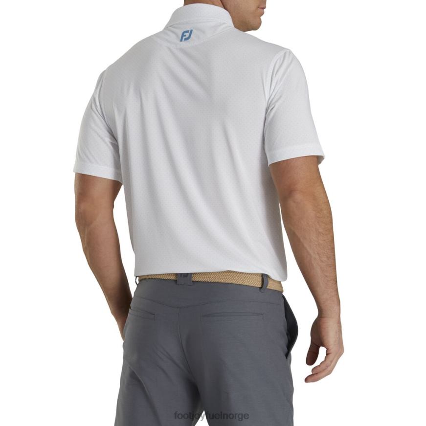 strekk lisle prikkprint selvkrage hvit-lyseblå R6P2F1839 hvit-lyseblå Footjoy