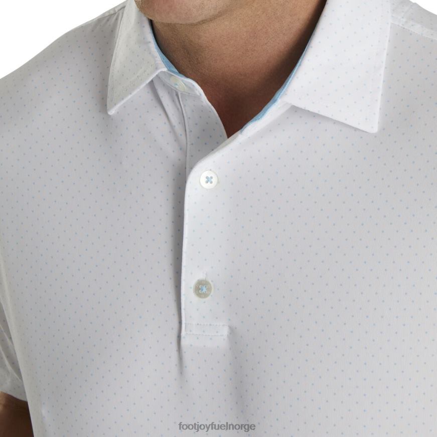 strekk lisle prikkprint selvkrage hvit-lyseblå R6P2F1839 hvit-lyseblå Footjoy
