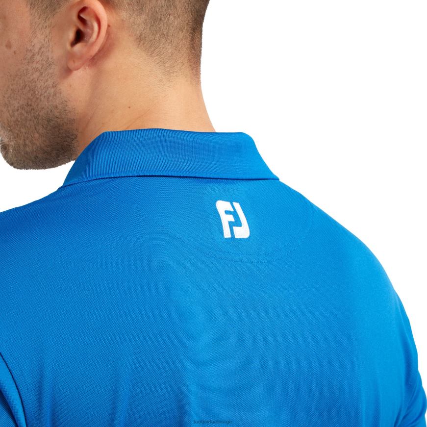 stretch pique solid ribbestrikket krage kobolt R6P2F157 kobolt Footjoy