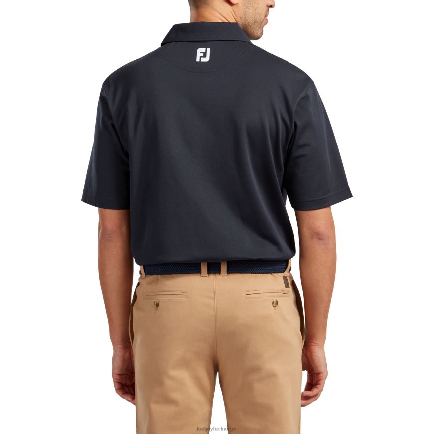 stretch pique solid strikket krage marine R6P2F159 marinen Footjoy