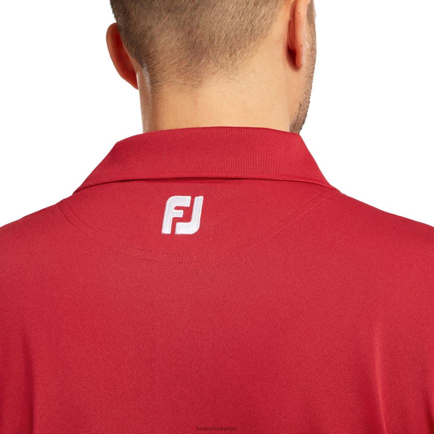 stretch pique solid strikket krage rød R6P2F975 rød Footjoy