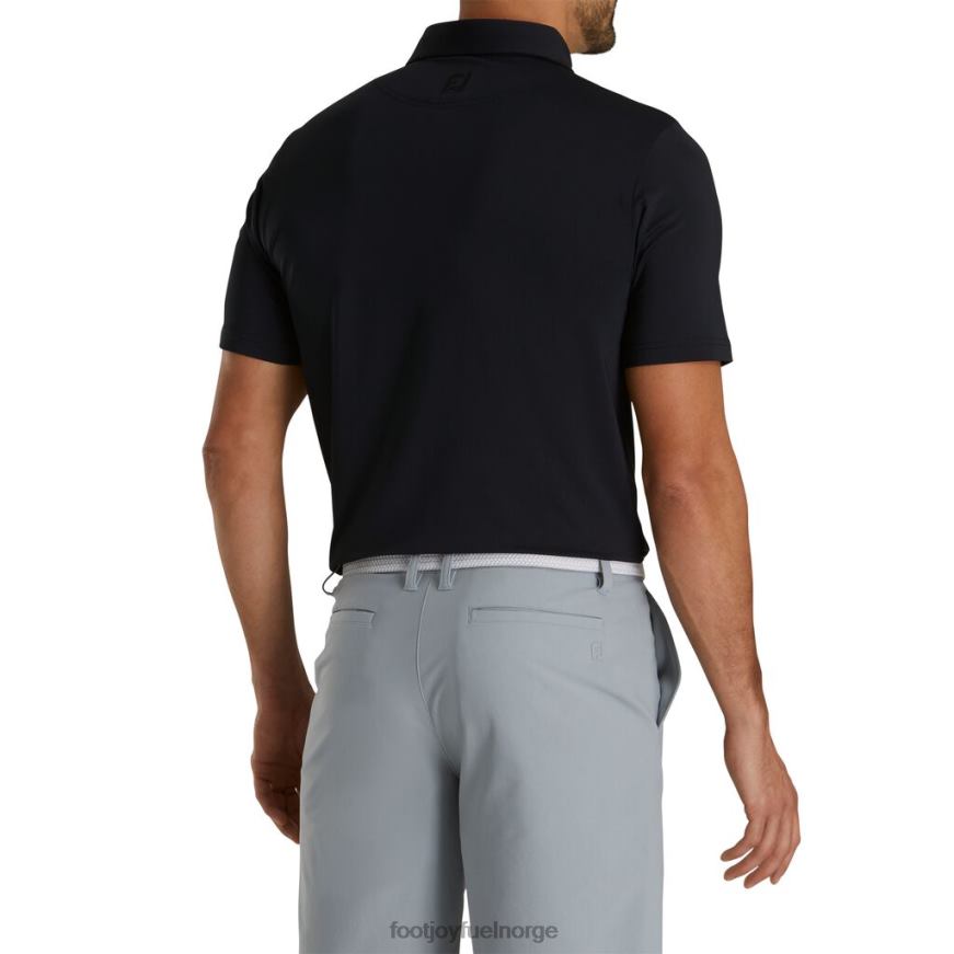 svart atletisk passform solid lisle self krage R6P2F1870 svart Footjoy