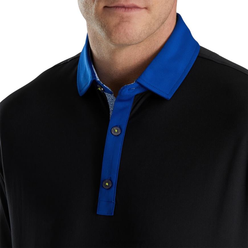 svart solid spiralprint trim lisle self krage R6P2F1752 svart Footjoy