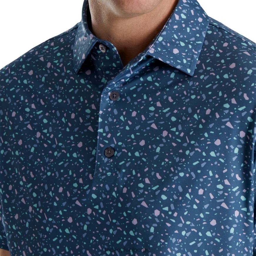 terrazzo print lisle self collar bluestone R6P2F1759 blåstein Footjoy