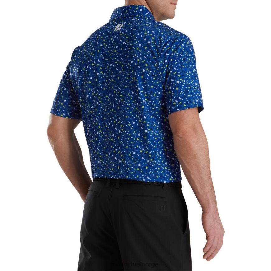 terrazzo print lisle self collar ocean R6P2F1760 hav Footjoy