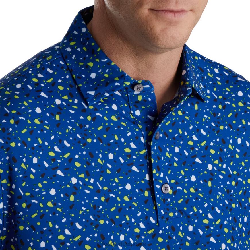 terrazzo print lisle self collar ocean R6P2F1760 hav Footjoy