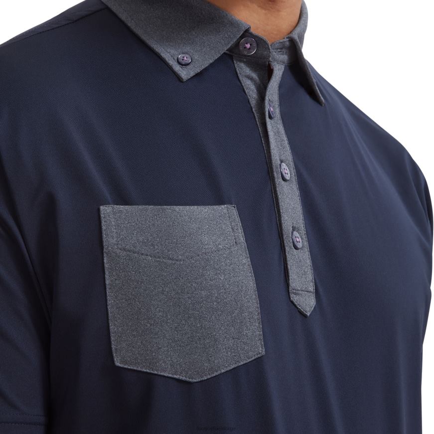 tonal trim solid med lomme lisle marine R6P2F136 marinen Footjoy