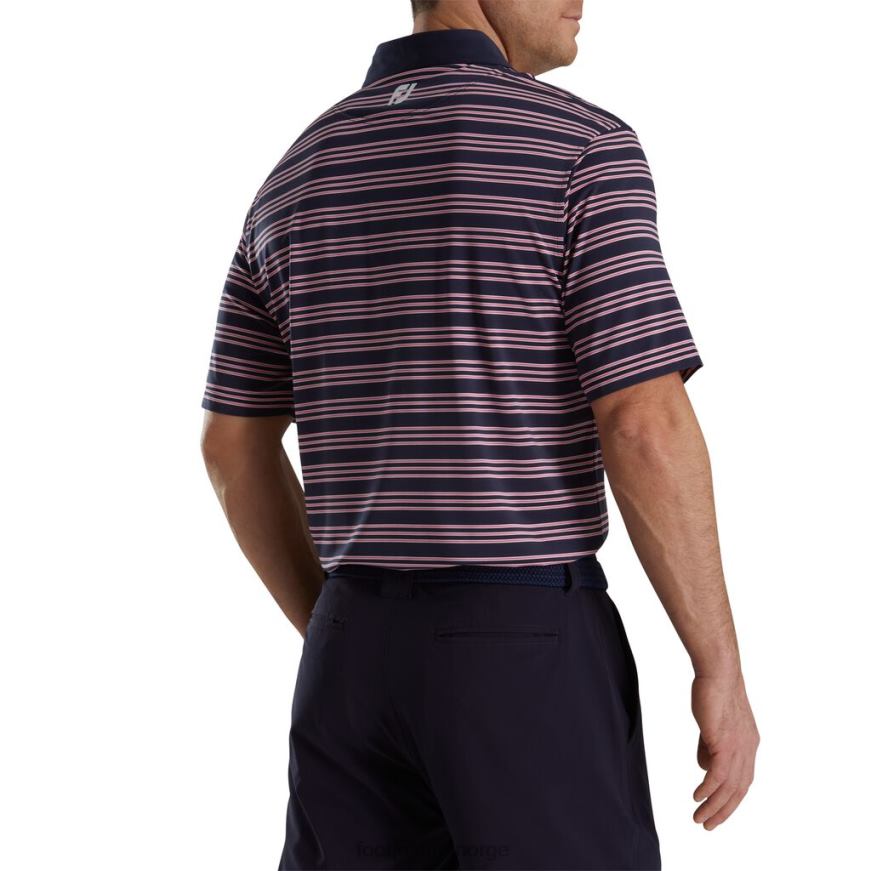 trio stripe lisle self krage marine R6P2F2681 marinen Footjoy