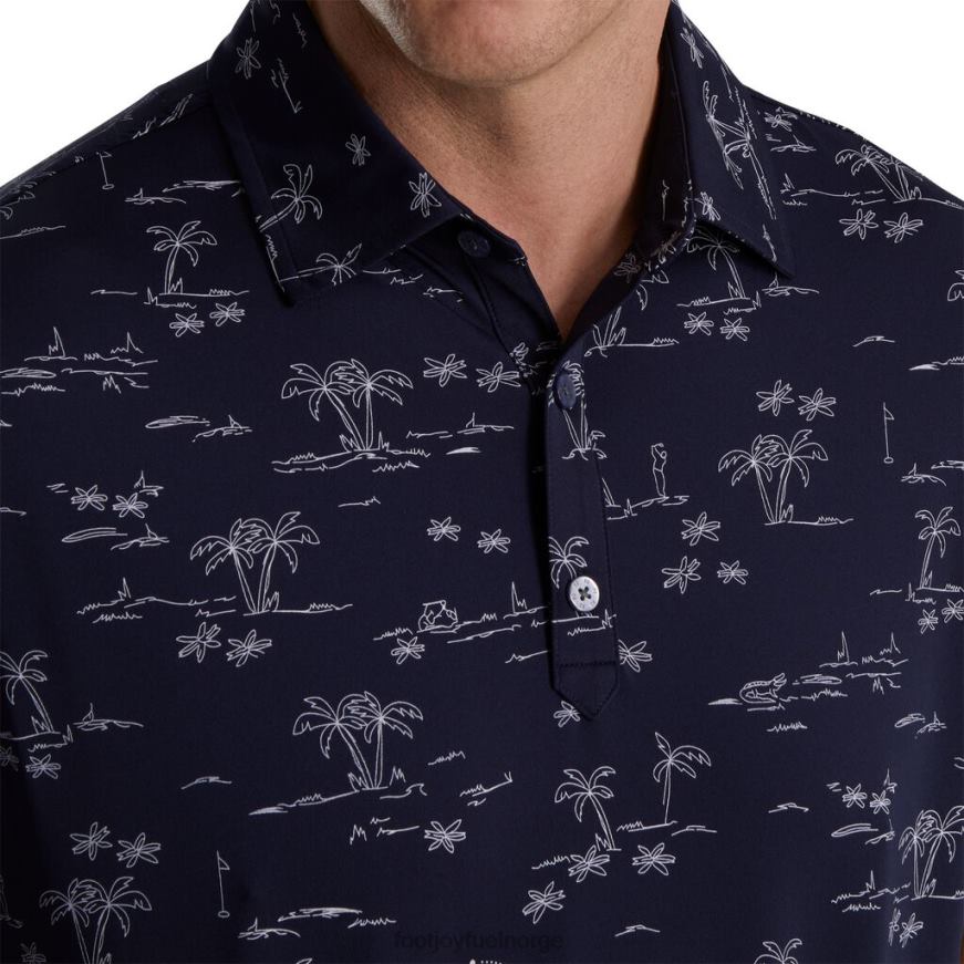 tropic golf print lisle self krage marine-hvit R6P2F2670 marine-hvit Footjoy