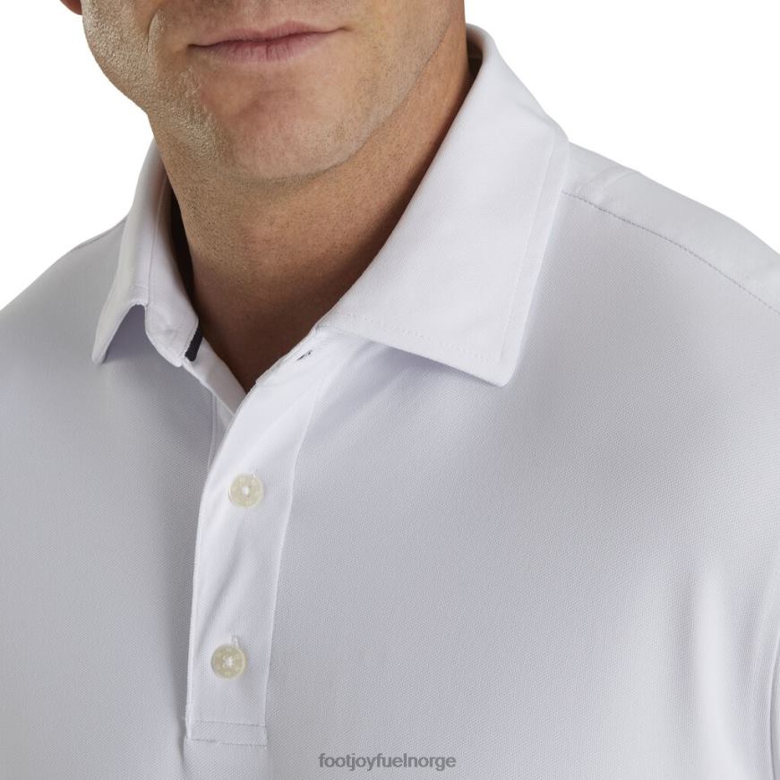 ytelse stretch pique solid self krage hvit R6P2F1862 hvit Footjoy