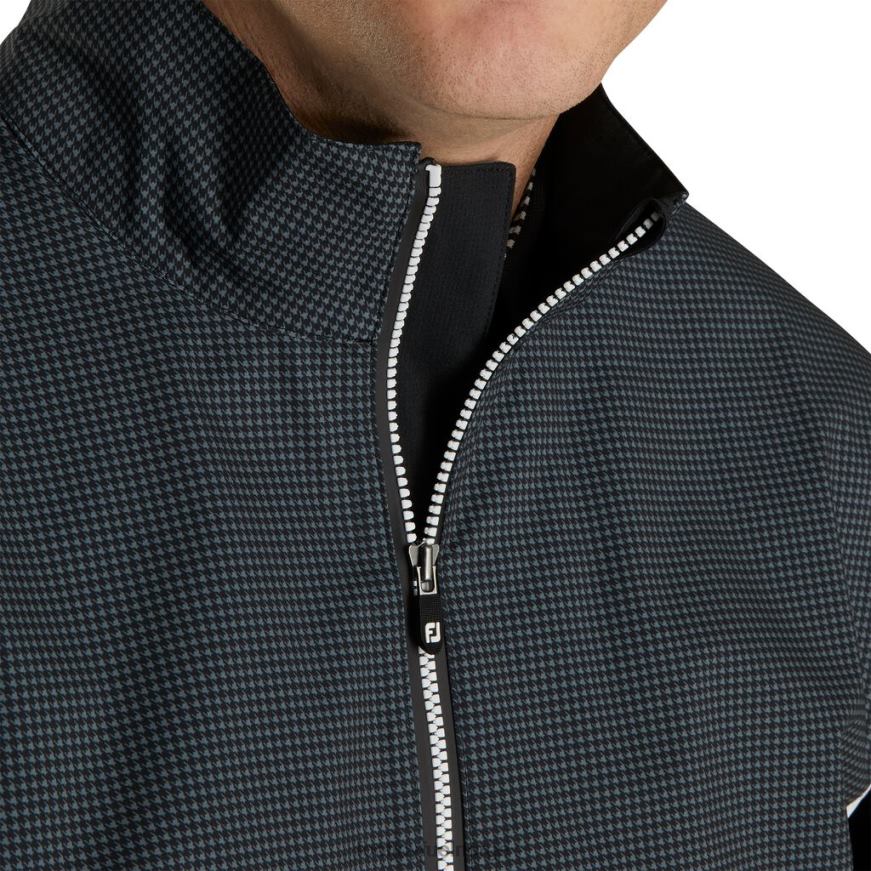 kullsvart regnjakke i hydrolitt med houndstooth R6P2F2113 kullsvart tindestøt Footjoy