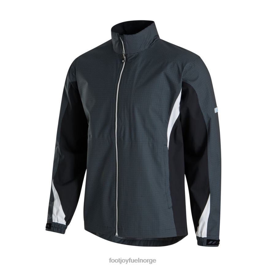 kullsvart regnjakke i hydrolitt med houndstooth R6P2F2113 kullsvart tindestøt Footjoy